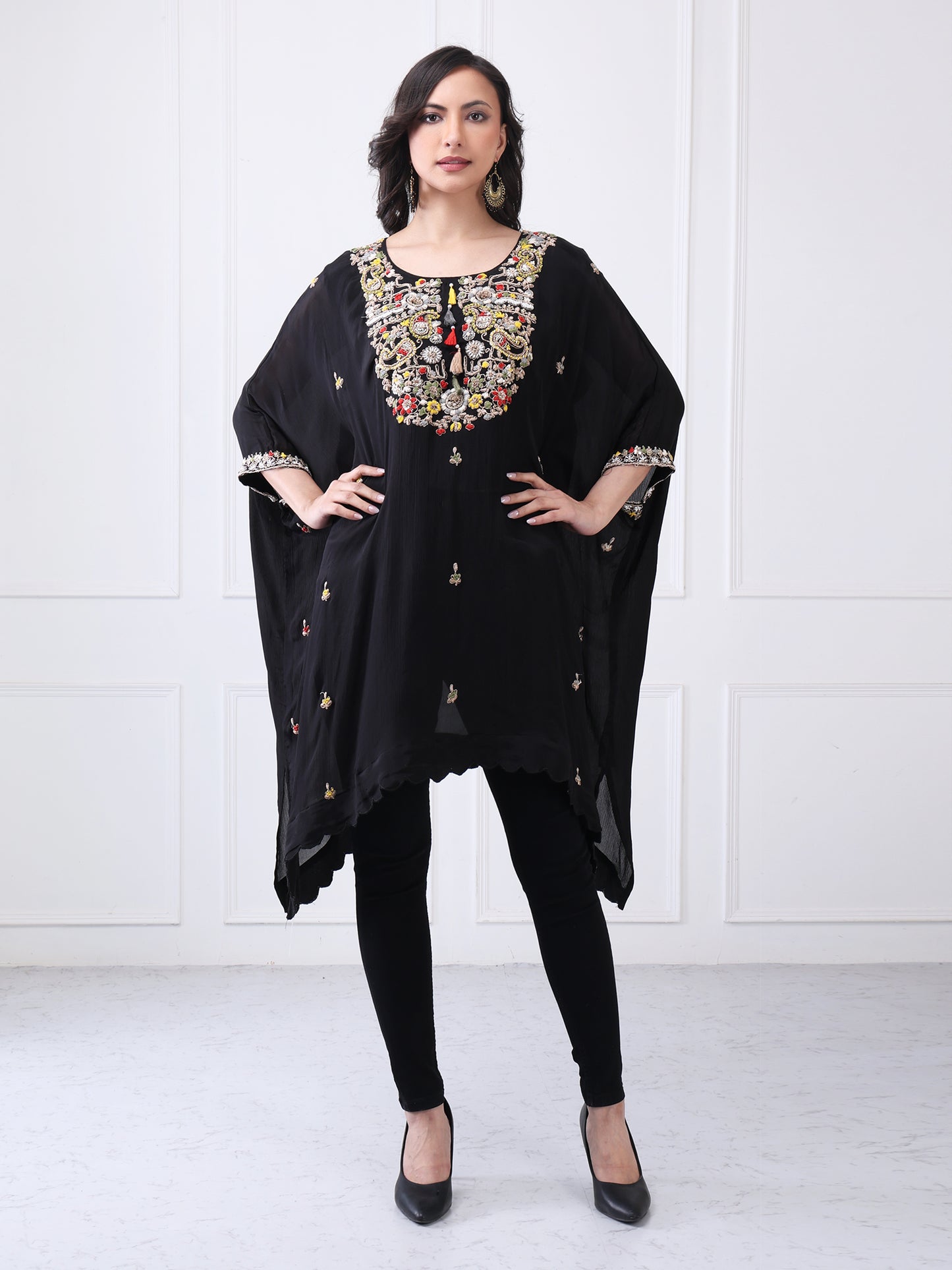 Black Embroided Kaftan
