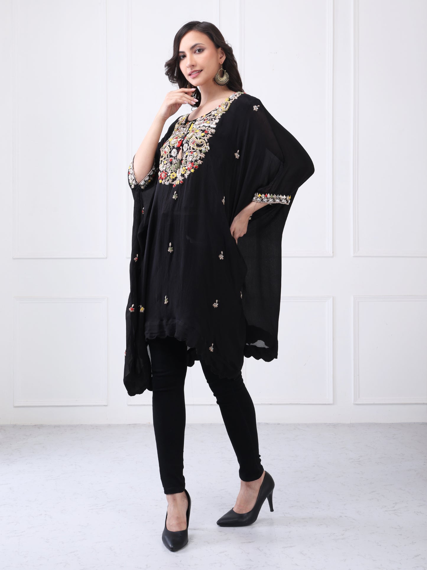 Black Embroided Kaftan