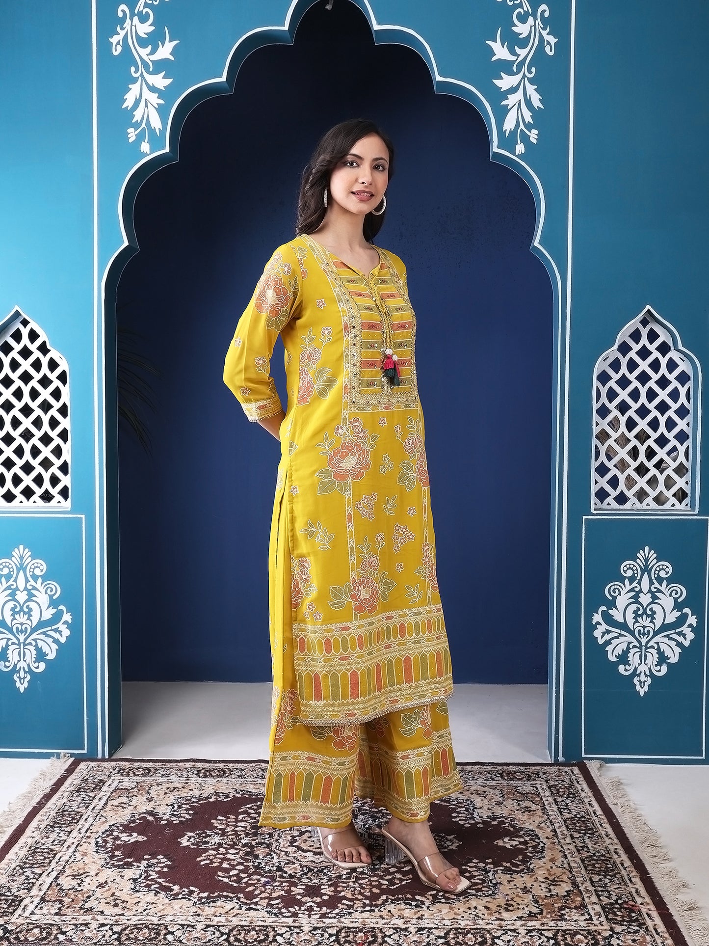 Sunheri Bloom Floral Printed Suit Set