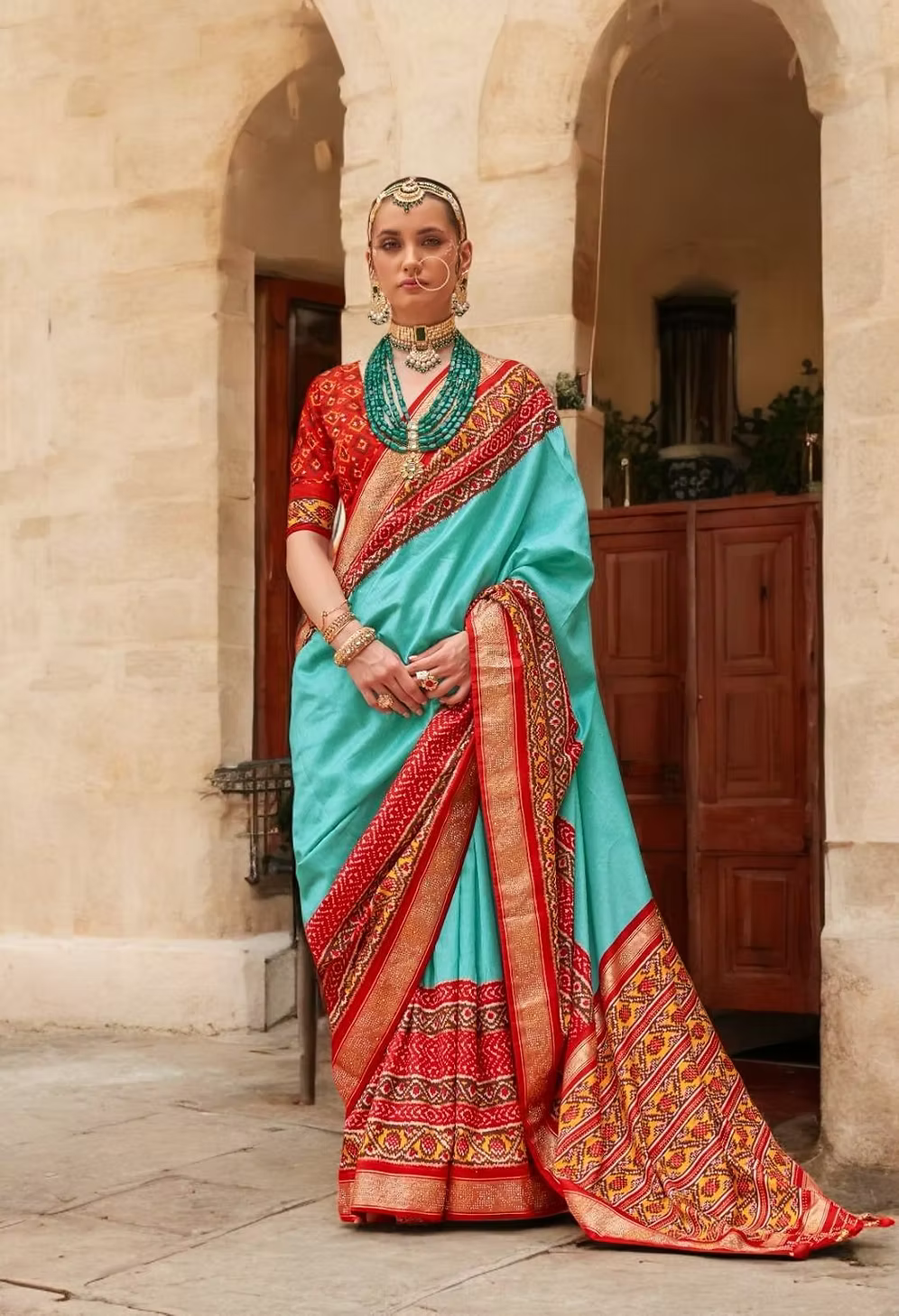 Printed Viscose Silk  Patola Saree